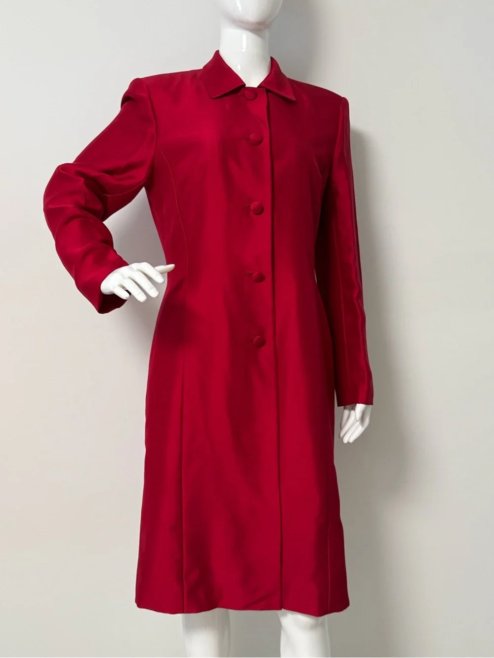 Ann Taylor Burgundy Silk Dress and Matching Coat Set
